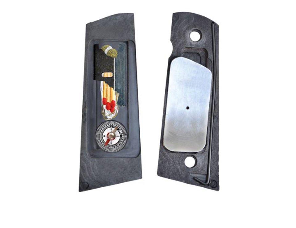 Talas de empunhadura com material de sobrevivência para pistolas 1911