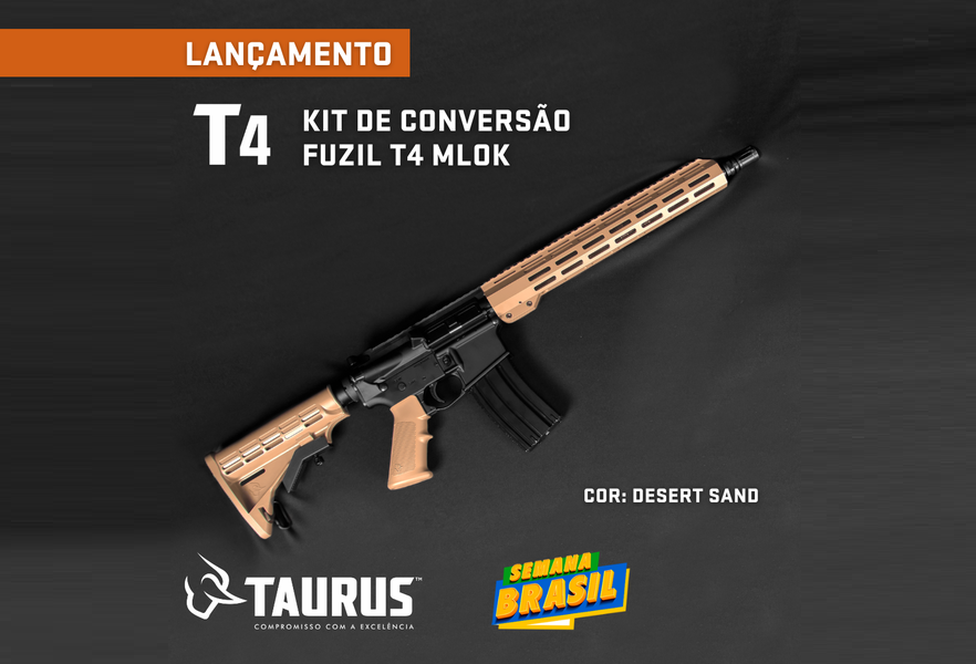kit da Taurus faz a conversão do fuzil T4 Standard para o padrão M-LOK
