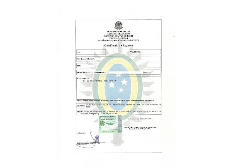O quê é certificado de registro de atirador?