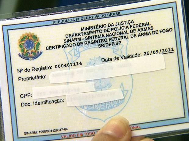 O que é um certificado de registro de armas de fogo