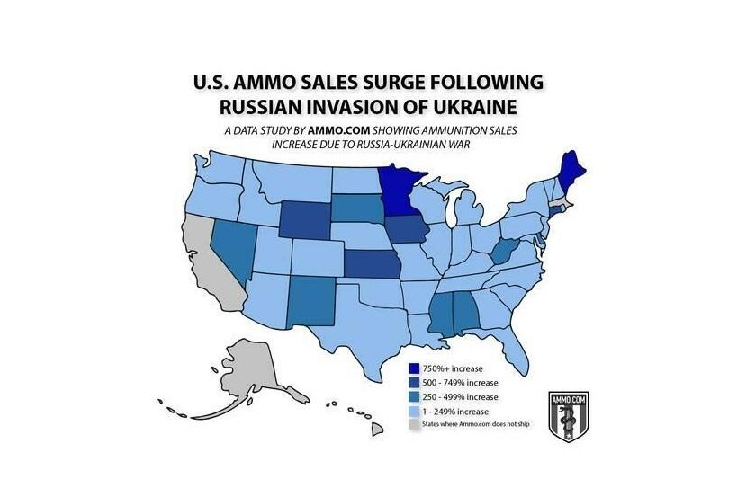 Americanos entram em pânico acumulando munição após invasão russa da Ucrânia