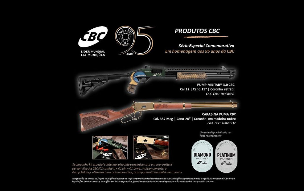 PUMP Military 3.0 e carabina PUMA têm séries especiais limitadas e comemorativas nos 95 anos da CBC