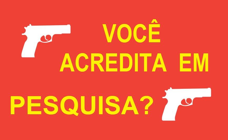 Veja essa! Instituto de pesquisa afirma que 55% dos brasileiros não querem ter um arma de fogo em casa.