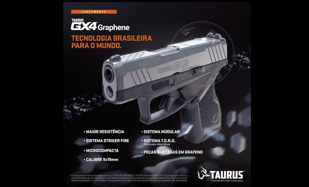 Pistola Taurus GX4 Graphene é sucesso de vendas e esgota na maioria das lojas dois dias após o seu lançamento