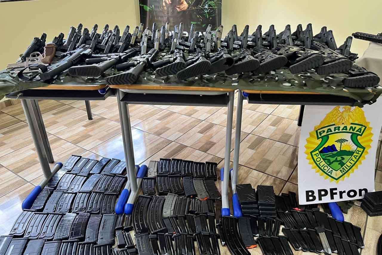 PM do Paraná faz a maior apreensão de armas da história do Estado.