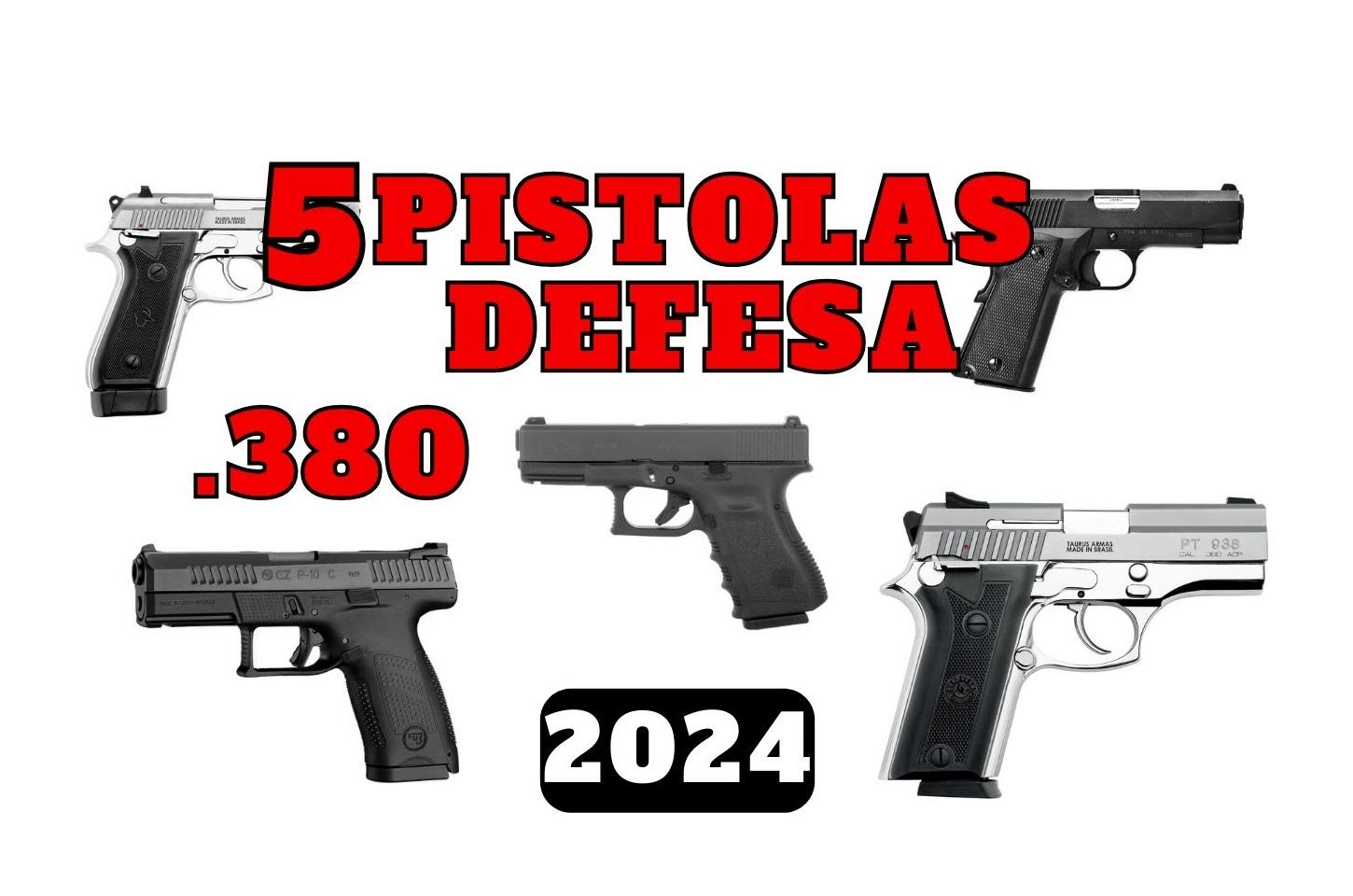5 Pistolas em calibre 380 ACP para defesa residencial em 2024