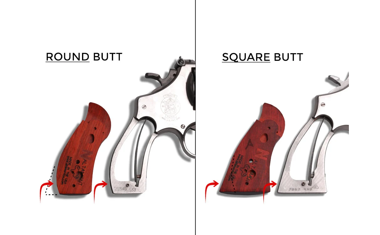 Empunhaduras tipo Square Butts e Round Butts