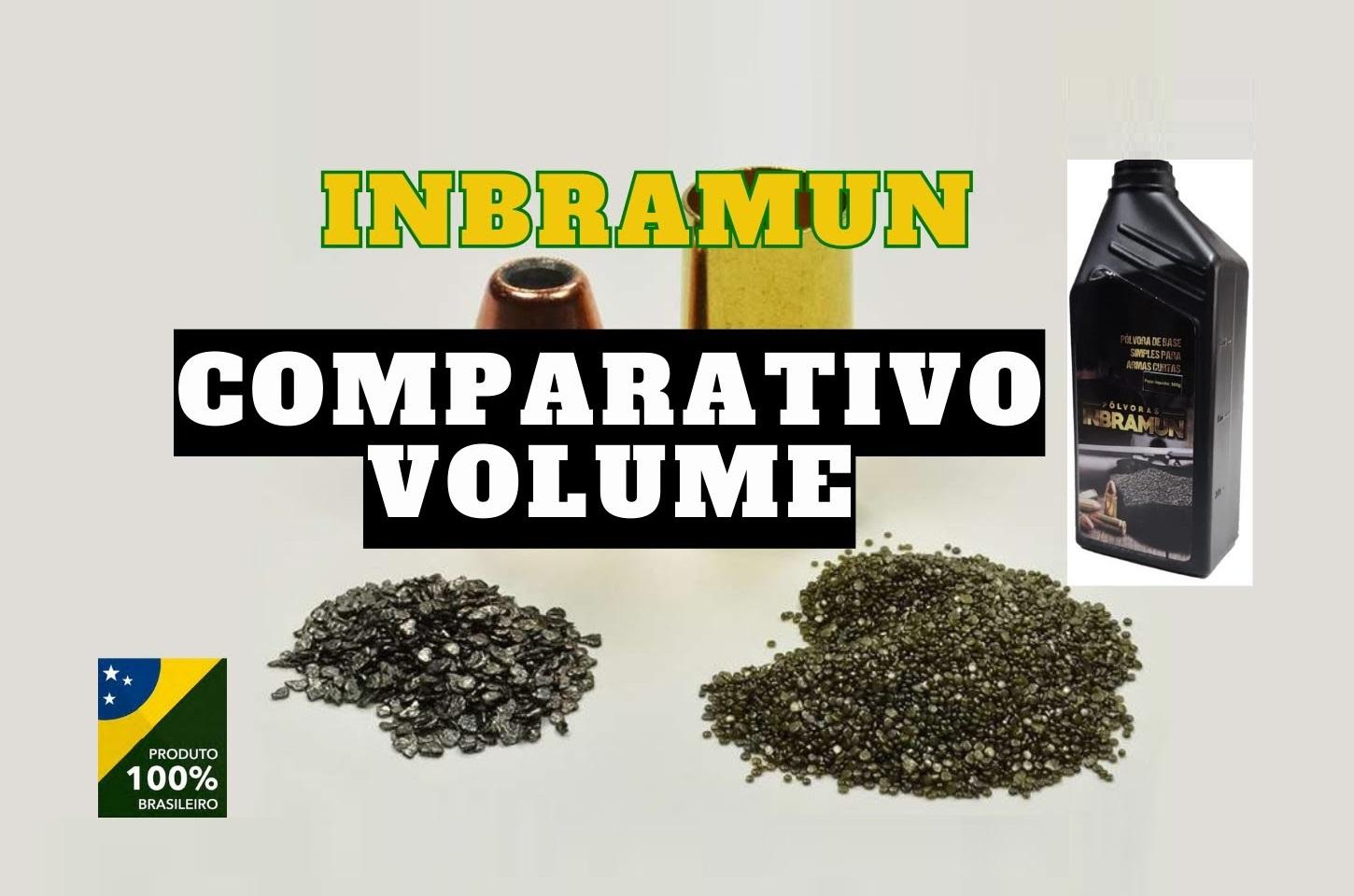 Nova Pólvora Inbramun - Comparativo de volume com pólvora da CBC.