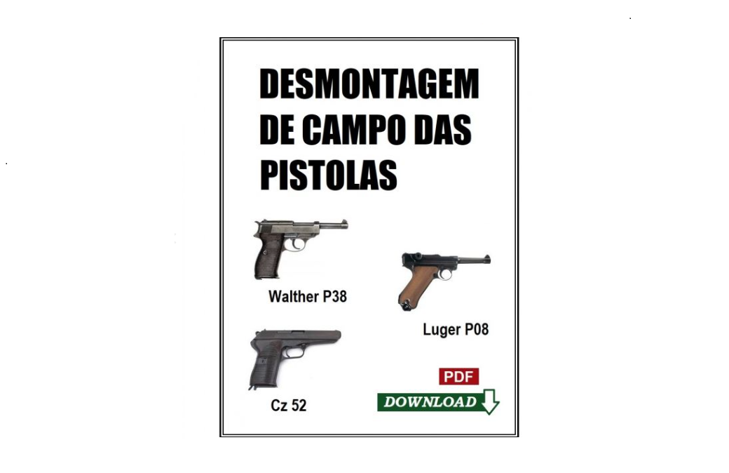 Luger P08, Walther P38 e CZ 52 - Manual de desmontagem de campo.