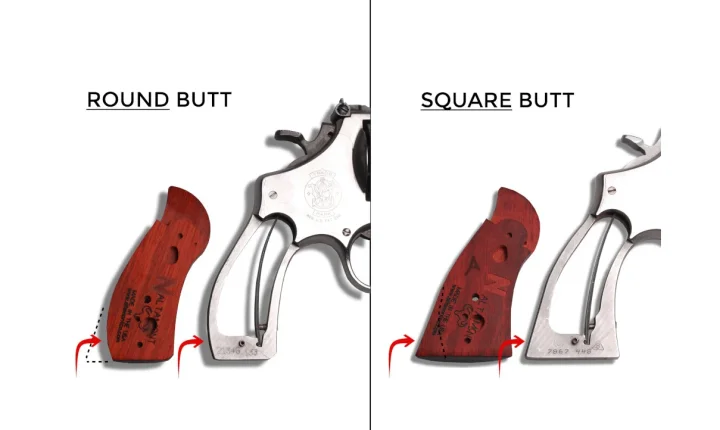 Empunhaduras tipo Square Butts e Round Butts